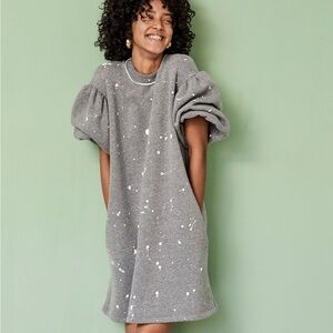 Clare V sweatshirt dress great with puff sleeves